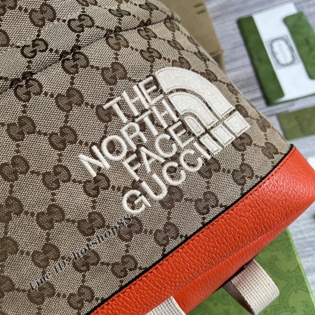 Gucci專櫃2022新款女士雙肩包 古馳The North Face x Gucc聯名款背包650288 gqy4277